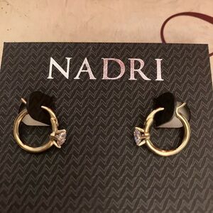 Nadri Gold Earrings with Crystal Details